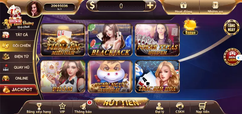 Các game bài nổi tiếng đều có tại sảnh casino online tdtc