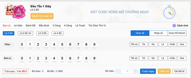 Xổ số siêu tốc 1 giây rất được ưa chuộng tại tdtcweb wiki