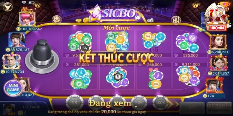 Tựa game sicbo hấp dẫn tại sảnh live